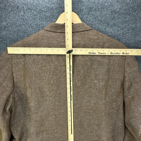 Inserch Sport Coat Mens 2XL Brown 100% Linen Jacket Blazer Elbow Patch‎ 2 Button - Picture 13 of 16
